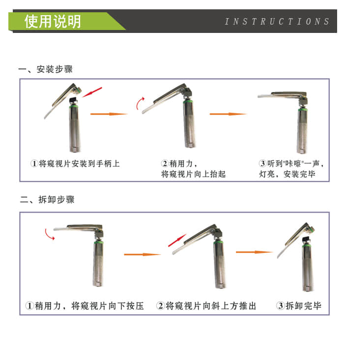  动物专用麻醉咽喉镜（灯泡型）